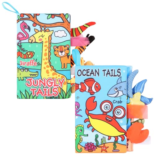 Eyoulife 2 Stück Baby Spielzeug Stoffbuch ab 3 Monate Integriertes Soundpapier Knisterbuch Baby Bissfest Reißfest Quiet Book für Jungen Mädchen Eyoulife 2 Stück Baby Spielzeug Stoffbuch ab 3 Monate Integriertes Soundpapier Knisterbuch Baby Bissfest Reißfest Quiet Book für Jungen Mädchen von Eyoulife