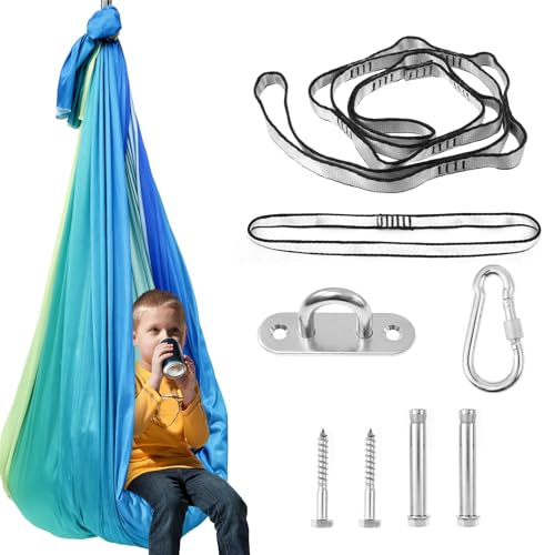 Eyoulife Sensorische Ganzkörper Socken 280x150cm Dehnbare Atmungsaktive rutschfest Weich Robust, Sensorische Ganzkörper Socken für Lindern Autismus Angststörungen (Blau) von Eyoulife