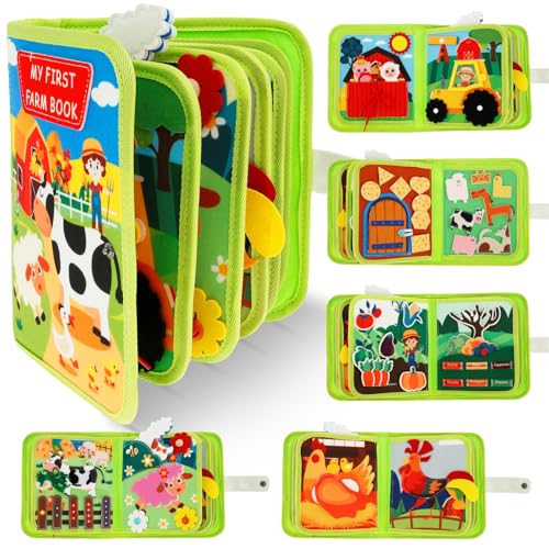 Eyoulife Spielzeug Busy Board Heuristisches Bauernhof Thema, Quiet Book 18 in 1 Weich Filz, Busyboard Tragbar für 1 2 3 4 Jährige Kleinkinder Feinmotorische Fähigkeiten Entwickeln Eyoulife Spielzeug Busy Board Heuristisches Bauernhof Thema, Quiet Book 18 in 1 Weich Filz, Busyboard Tragbar für 1 2 3 4 Jährige Kleinkinder Feinmotorische Fähigkeiten Entwickeln von Eyoulife