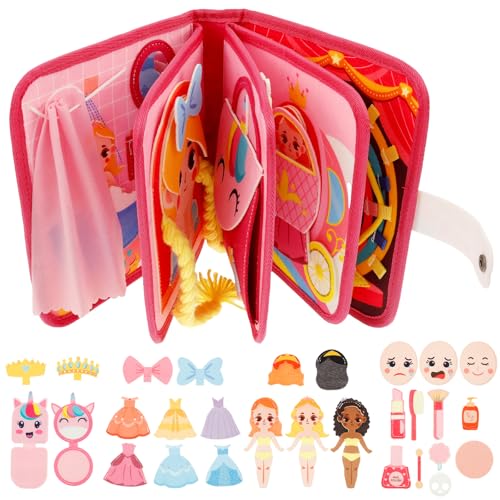 Eyoulife Spielzeug Busy Board Tragbar Heuristisches Prinzessinnen Thema, Quiet Book 20 in 1 weich, Busyboard Filz für 1 2 3 4 Jährige Mädchen Entwicklung Sensorischen Eyoulife Spielzeug Busy Board Tragbar Heuristisches Prinzessinnen Thema, Quiet Book 20 in 1 weich, Busyboard Filz für 1 2 3 4 Jährige Mädchen Entwicklung Sensorischen von Eyoulife