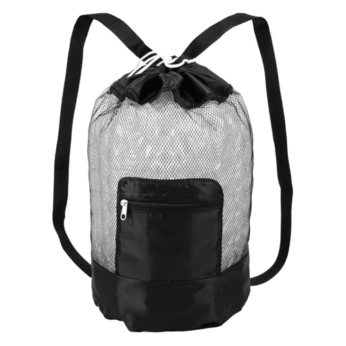Eyoulife Strandtasche Strandspielzeug mit Reißverschlusstasche Verstellbarer Schultergurt für Lagerung Sandspielzeug Wasserspielzeug(schwarz) von Eyoulife