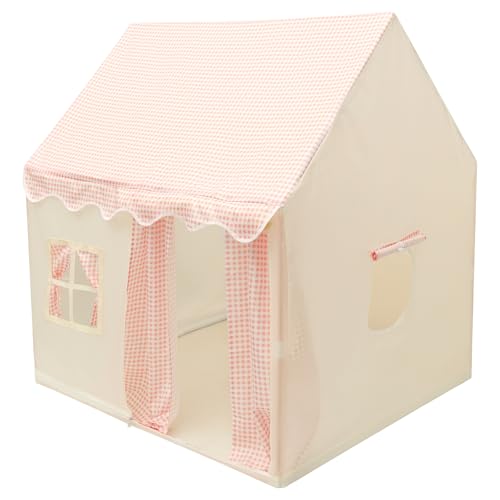 Kinderzelt Indoor Robust Atmungsaktiv mit 3 Fenstern, Kinder Spielhaus Indoor Fantasie Anregen, Spielzelt Kinder 120x105x128cm für Kinderzimmer Outdoor Camping Interaktive Spiele (Pink) von Eyoulife