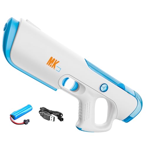 Elektrische Wasserpistole für Kinder und Erwachsene, 2025 Neue automatisches Wasserpistolen-Spielzeug mit automatischer Wasseraufnahme, Reichweite 7–9 m,für Pool, Strand, Outdoor (blau) von Eznaobo