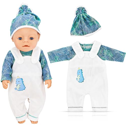 Ezydka Kleidung Outfits für Baby Puppen 35-43 cm Puppenkleidung Kleidung Bekleidung Outfits Puppenzubehör Geschenke für Mädchen Jungen, 3 Farben (Weiß und Grün) von Ezydka