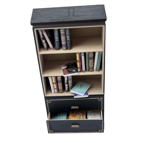 F Fityle 1/12 Puppenhaus Bücherregal Desktop Ornament Sammlerstück DIY Projekte Handarbeit Handwerk Puppenhaus Mini Lagerschrank Modell von F Fityle
