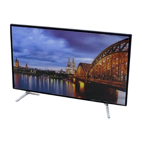 F Fityle 1/12 Puppenhaus Fernseher Miniatur TV mit Ständer Simulation Gerät, 5.9 cm X 3.3 cm von F Fityle