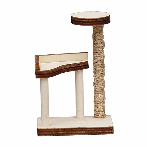 F Fityle 1/12 Puppenhaus Katzen Kletterstruktur, Tierzentrum Modell, Katzenregale und Sitzstange für DIY Landschaft, 4,8 cm x 3,4 cm x 7,3 cm von F Fityle
