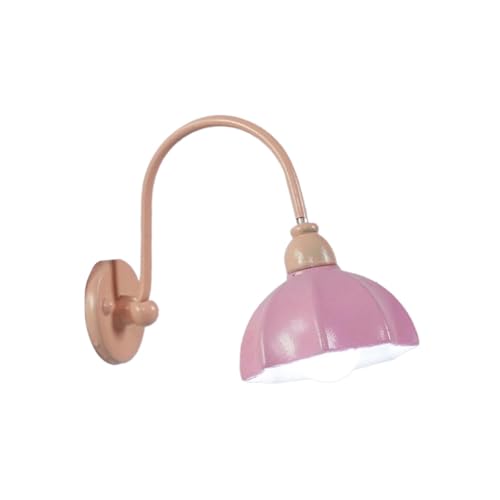 F Fityle 1/12 Puppenhaus Miniatur Wandleuchten LED Wandlampe Mini Spielzeug Puppenhaus Zubehör für Schlafzimmer Haus Wohnzimmer Mikrolandschaft, Rosa von F Fityle