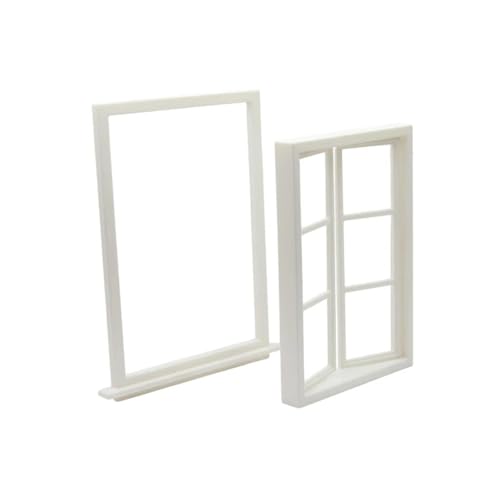 F Fityle 1/12 Puppenhausfenster, Miniatur, modernes Zubehör, dekoratives DIY, realistisches Bastelzubehör, Puppenhausmöbel, Fensterrahmen von F Fityle