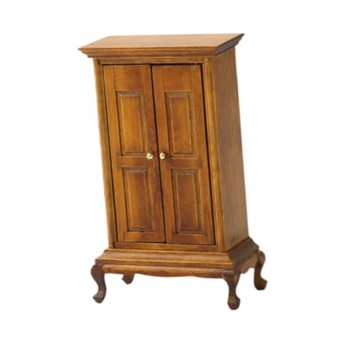 F Fityle 1/16 Puppenhaus Garderobe Miniaturschrank für DIY Modelle, Walnussfarbe von F Fityle