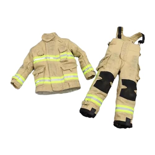 F Fityle 1/6 Feuerwehrmann-Kleidung mit Hose, Miniatur-Kleidung, stilvolles, lässiges Feuerwehrmann-Anziehset-Kostüm für 12-Zoll-Actionfiguren von F Fityle