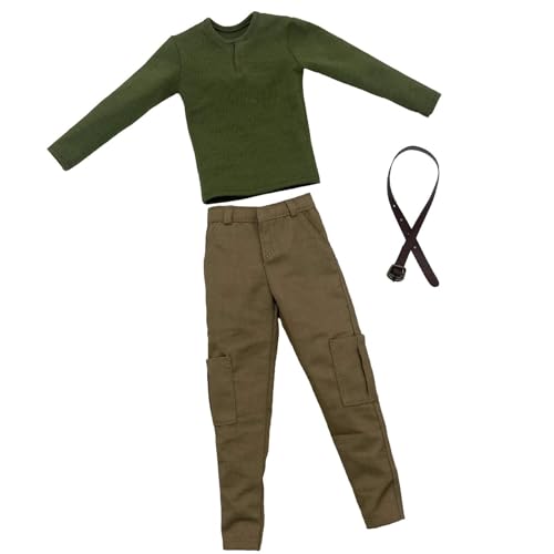 F Fityle 1/6 Hemd mit Hose Langarm -Top, Cosplay -Mode -Retro -Pullover -Hemd mit Gürtel für 12 Zoll Puppe, Modell Actionfigur F Fityle 1/6 Hemd mit Hose Langarm -Top, Cosplay -Mode -Retro -Pullover -Hemd mit Gürtel für 12 Zoll Puppe, Modell Actionfigur von F Fityle
