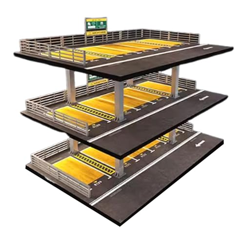 F Fityle 1/64 Diecast Model Garage Diorama Display Tabletop Dekor für Geschenke Actionfiguren Modellsammler Leichtmetallauto, Amerikanische 3-Schicht von F Fityle