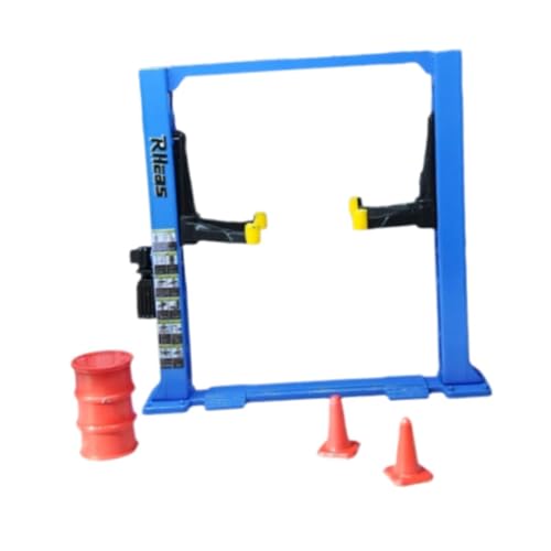 F Fityle 1/64 Diorama Garage Werkzeuge Auto Shop Verkehrskegel Lift Gantry Architektur Modell Simulation Reparatur Werkzeug Kit Miniatur, Blauer Farbaufheller von F Fityle