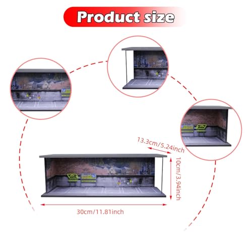 F Fityle 1/64 Maßstab Druckguss Modell Auto Vitrine Fahrzeug Modell Display Box Acryl und PVC Dekorative Layout Lagerung Box Diorama, Parkplatz F Fityle 1/64 Maßstab Druckguss Modell Auto Vitrine Fahrzeug Modell Display Box Acryl und PVC Dekorative Layout Lagerung Box Diorama, Parkplatz von F Fityle