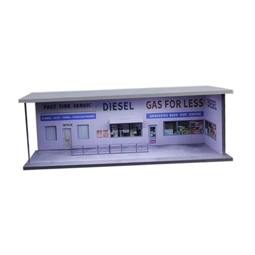 F Fityle 1/64 Maßstab Druckguss Modell Auto Vitrine Fahrzeug Modell Display Box Acryl und PVC Dekorative Layout Lagerung Box Diorama, Tankstelle F Fityle 1/64 Maßstab Druckguss Modell Auto Vitrine Fahrzeug Modell Display Box Acryl und PVC Dekorative Layout Lagerung Box Diorama, Tankstelle von F Fityle