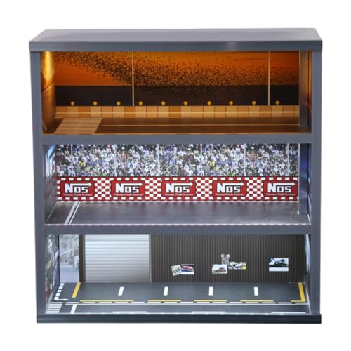 F Fityle 1/64 Modell modellauto Display case Garage Diorama 3 Tiers Dekoration Sammlergeschenk Ornament Depot Szenario Parkeszene von F Fityle