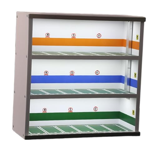 F Fityle 1/64 Modell modellauto Display case Garage Diorama Parkplatz Szenario Micro Landscape Dekor Showcase Organizer Aufbewahrungsbox, Mehrfarbig von F Fityle