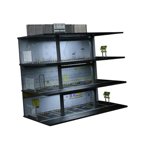 F Fityle 1/64 Modellauto Vitrine Vitrine Organizer, Garage Diorama Dekoration, Spielzeugauto Vitrine, Miniatur Szenenmodell, Style D von F Fityle
