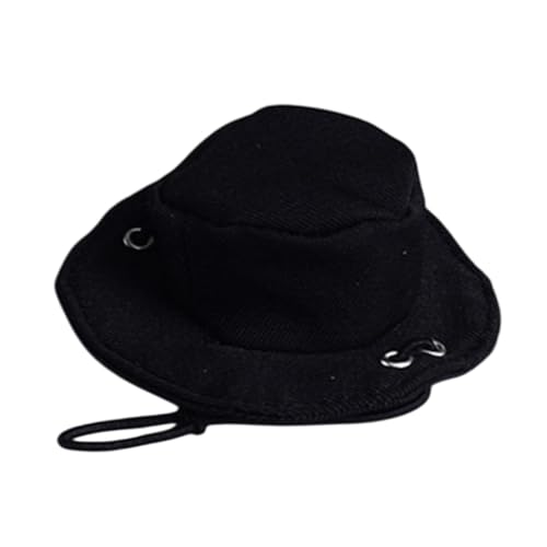 F Fityle 1:12 Cowboy Hat Decorative Hat Collectible Doll Requisiten Mini Western Hat Action Figur Accessoire für Figurenzubehör, Schwarz von F Fityle