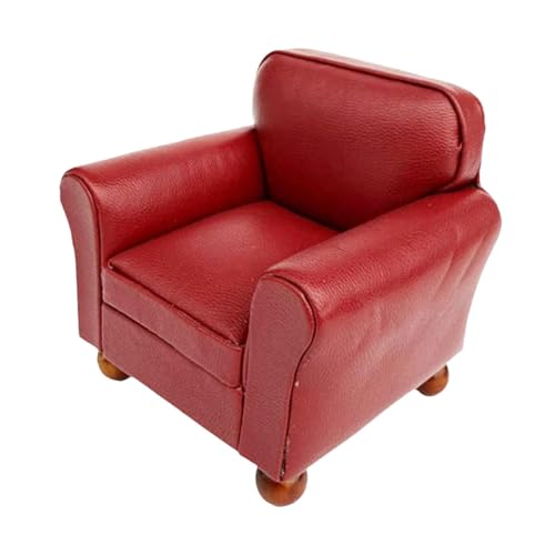 F Fityle 1:12 Puppenhaus-Sofa-Mini-Modell, Lebensszene, Mikro-Landschaftsmöbel, Simulationszubehör, Spielzeug für Schlafzimmer, Heimdekoration, Rotes Einzelsofa F Fityle 1:12 Puppenhaus-Sofa-Mini-Modell, Lebensszene, Mikro-Landschaftsmöbel, Simulationszubehör, Spielzeug für Schlafzimmer, Heimdekoration, Rotes Einzelsofa von F Fityle