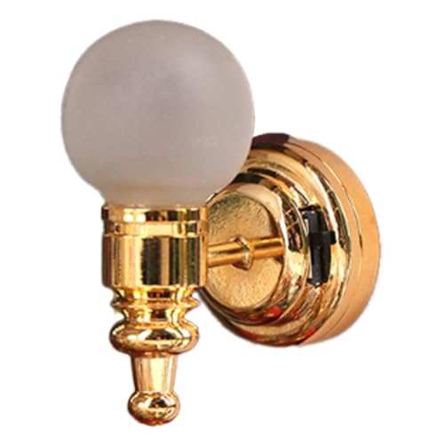 F Fityle 1:12 Puppenhaus Wandlampe Beleuchtung, Funktionelle Puppenhaus, Miniatur Wandleuchte für Esszimmer, Flur, Style A von F Fityle
