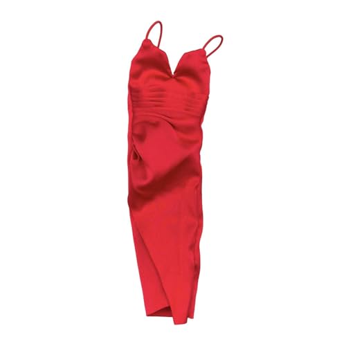 F Fityle 1:6 Damenkleidung für 12 Zoll große Actionfiguren-Puppen. Stilvolle Spaghettiträger-Puppenkleidung. Club-Nachtkleid, Dunkelrot von F Fityle