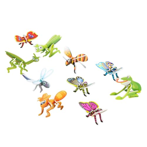 F Fityle 10-teiliges thematisches 3D-Puzzle, Kreativität, Vorstellungskraft, Entwicklung kognitiver Fähigkeiten, Montessori-Spielzeug für Partyspielzeug, Insekt von F Fityle