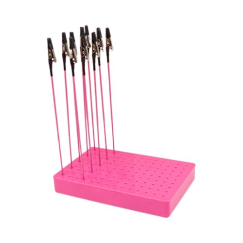 F Fityle 10pcs Clip Sticks Malständer Basis Klemmhalter Malständer Basishalter für kleine Kartenmodellteile, Pink 10 Clips von F Fityle