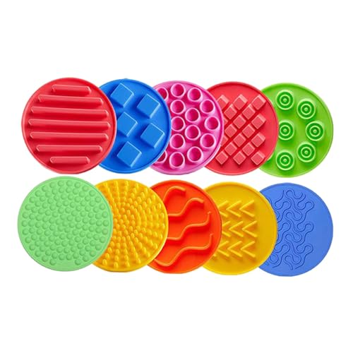 F Fityle 10x Sensorische Silikonmatten Sensorische Scheiben Matte Sensorische Kreise Sensorische Pads für Kinder Jungen Mädchen Spiel Aktives Spielen von F Fityle