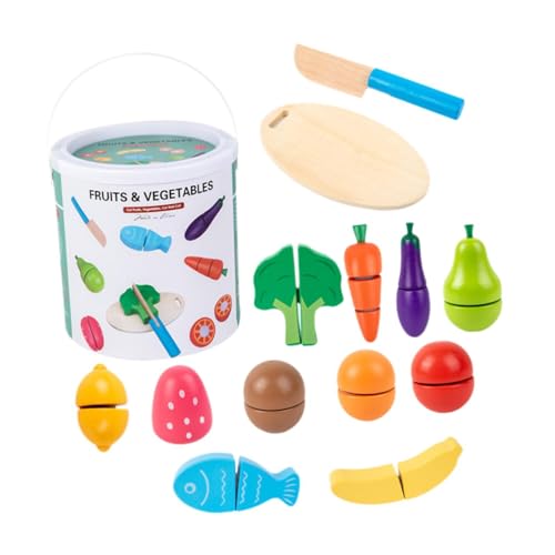 F Fityle 13 Stücke Schneiden von Früchten Spielzeug pädagogischer Spielzeugsimulation Frühes Learning tun, um Küchenzubehör im Alter von 3 4 5 Geschenk zu von F Fityle