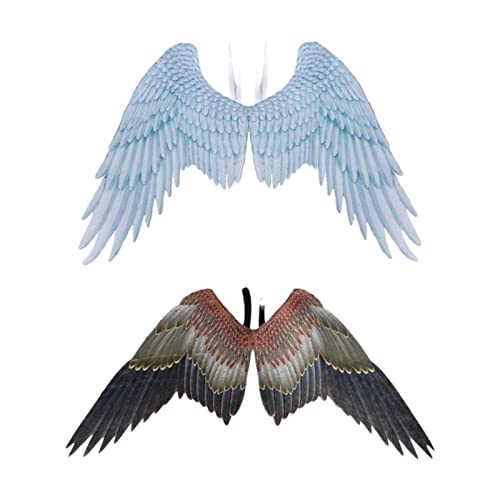 F Fityle 2 Stück Flügelkostüm für Engel - Perfekt für Partys und Karneval, Adler und Weiß von F Fityle