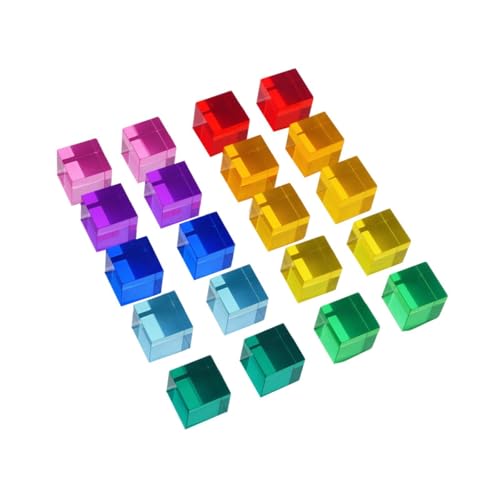 F Fityle 20-teiliges Regenbogen-Bausteinset aus transparentem Acryl, Stapelspiel, Perschool, universelles Bausteinset für für F Fityle 20-teiliges Regenbogen-Bausteinset aus transparentem Acryl, Stapelspiel, Perschool, universelles Bausteinset für für von F Fityle