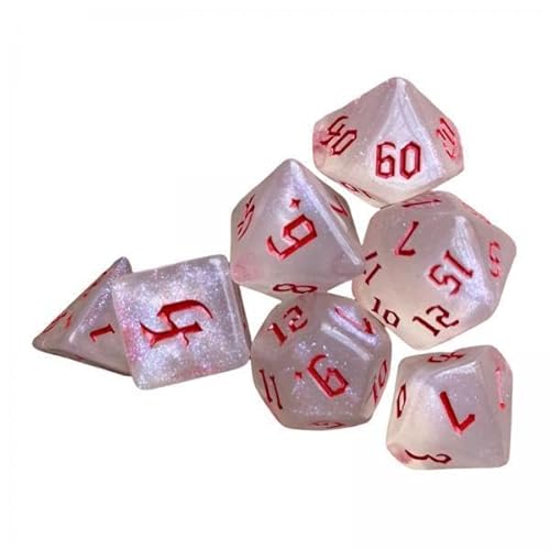 F Fityle 2X Gravierte Polyedrische Set Verschleißfest Multifunktional D8 D10 D12 D20 Spielzeug 7 Teilige Rollende Spiel für Tischspiele Partys von F Fityle