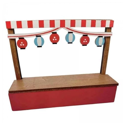 F Fityle 2X Simulation Mini 1:12 Puppenhaus Miniatur Holz Verkaufsstand Stand Modell Dekoration Fotografische Requisiten Lernspielzeug Zubehör von F Fityle