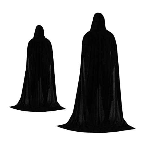 F Fityle 2X Umhang mit Kapuze für Gothic Kostüm Halloween Cosplay, 70 cm 150 cm von F Fityle