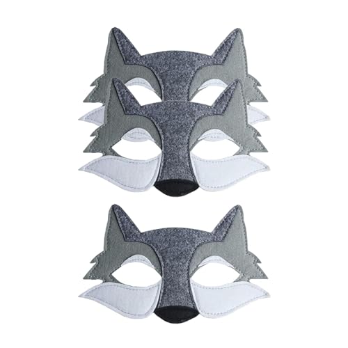 F Fityle 3 Stück Wolf-Maske, Maskerade-Maske, Karneval-Maske, lustige Tiermaske, Halloween-Maske für Club, Bühne, Auftritt, Urlaub, Ostern, Bar von F Fityle