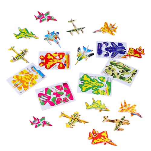 F Fityle 3D-Cartoon-Puzzles, Montessori-Spielzeug, handgefertigte Lernaktivitäten für Jungen und Mädchen, Glatte Oberfläche und Keine Grate, Kunsthandwerk, Flugzeug von F Fityle