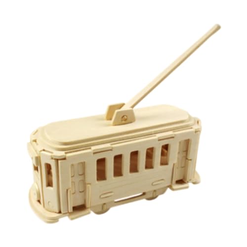F Fityle 3D -Puzzle -Straßenbahn Holzhandwerkskit versammeln Gehirn Teaser DIY Bauen Bildung für Erwachsene Kinder Jungen Mädchen Geburtstagsgeschenke von F Fityle