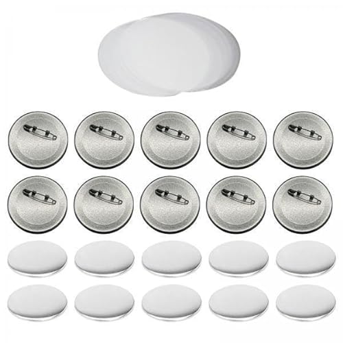 F Fityle 3X 10x Blanko Button Abzeichenteile, Blanko Button Pins Bulk, Weißblech Button Pin, Blanko Button Herstellungsmaterialien für Geschenke von F Fityle