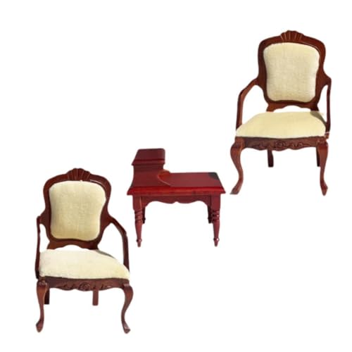 F Fityle 3pcs 1: 12 Miniaturpuppenhaus Sessel Endtisch Zubehör Dekor Simulation Ornamente Landschaftsmittel Mini Möbel von F Fityle