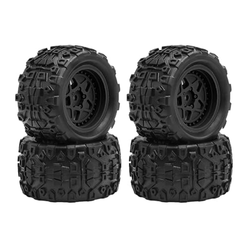 F Fityle 4 Stück RC Autoreifen RC Wheels Set Rad Felgen Ersatzteile Gummimischung Hubs Langlebig für ARRMA Typhon Granite 1/18 Modellauto Kinder, Schwarz von F Fityle