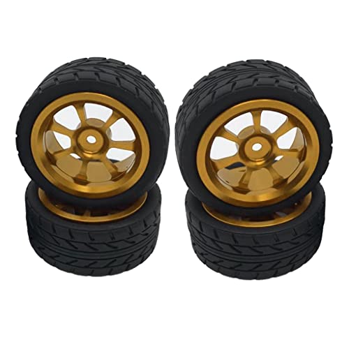 F Fityle 4 Stück Reifen, Rennreifen, 1/14 RC Truck Rad Gummireifen für 144001 1/14 A959 A949 A969; aus Rad Felgen + Gummi Reifen für RC 1:14 Auto Set, Goldene F Fityle 4 Stück Reifen, Rennreifen, 1/14 RC Truck Rad Gummireifen für 144001 1/14 A959 A949 A969; aus Rad Felgen + Gummi Reifen für RC 1:14 Auto Set, Goldene von F Fityle