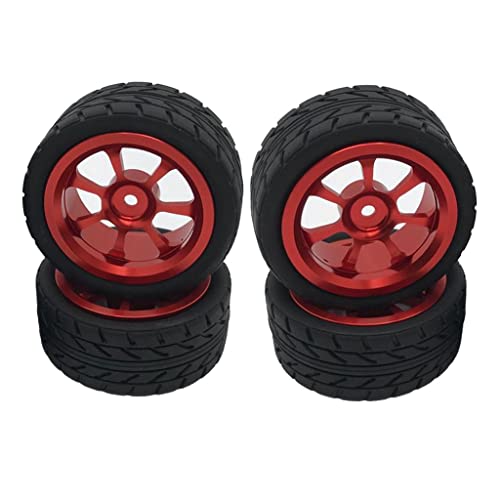 F Fityle 4 Stück Reifen, Rennreifen, 1/14 RC Truck Rad Gummireifen für 144001 1/14 A959 A949 A969; aus Rad Felgen + Gummi Reifen für RC 1:14 Auto Set, Rot F Fityle 4 Stück Reifen, Rennreifen, 1/14 RC Truck Rad Gummireifen für 144001 1/14 A959 A949 A969; aus Rad Felgen + Gummi Reifen für RC 1:14 Auto Set, Rot von F Fityle