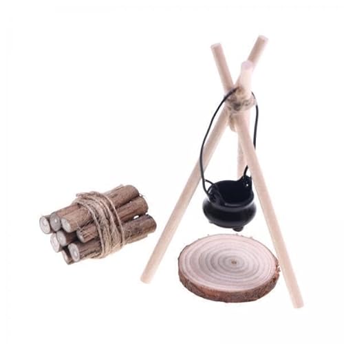 F Fityle 4 X 1/12 Puppenhaus Camping Set, Mini Camping Set, Szenendekoration, Hölzerner Brennholz Lagerfeuer Hängetopf für Feiertags Puppenhaus Festival F Fityle 4 X 1/12 Puppenhaus Camping Set, Mini Camping Set, Szenendekoration, Hölzerner Brennholz Lagerfeuer Hängetopf für Feiertags Puppenhaus Festival von F Fityle