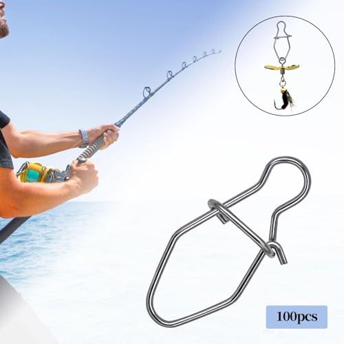 F Fityle 4 X 100 X Angel Snap Lock Snap Drehgelenk, Kurbelköder Snap, Köder Snap, Starker Schnellwechsel Angelclip, Angelzubehör von F Fityle