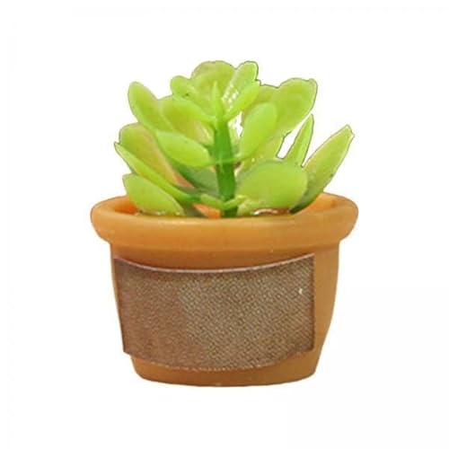 F Fityle 4X 1:12 Puppenhaus Pflanzen mit Blumentopf Harz Landschaft Liefert für Balkon Decor von F Fityle