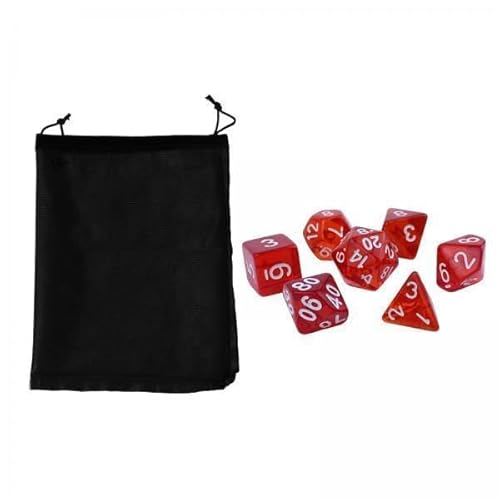 F Fityle 4X 7 Teiliges Polyedrisches Acrylwürfel Set D8 D4 D10 D12 D20 mit Aufbewahrungstasche Gravierte Spielwürfel für Tischspiele Lernaktivitäten KTV Campin von F Fityle