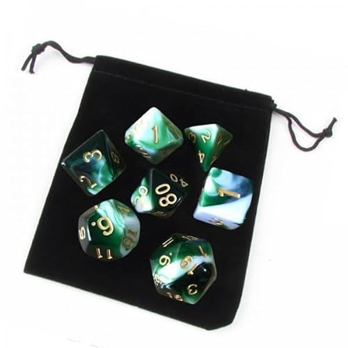 F Fityle 4X Acryl Polyeder Set D8 D10 D12 D20 für Rollenspiel Tischspiele; 7 Teiliges Polyedrisches Würfelset, Spielzeug für Partys Und Mathematikunterricht, von F Fityle
