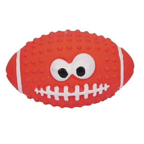 F Fityle 4xDog Kauspielzeug Bissfest Gummi Quietschball Spielzeug Zahnen Übung Rot Rugby von F Fityle
